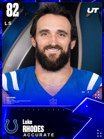 Luke Rhodes 82 OVR LS MUT card