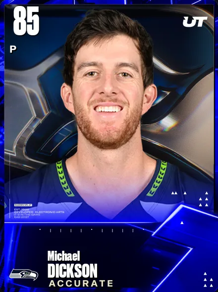 Michael Dickson 85 OVR P MUT card