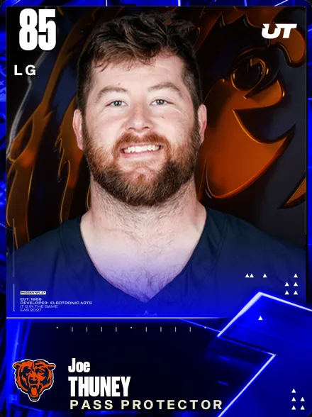 Joe Thuney 85 OVR LG MUT card