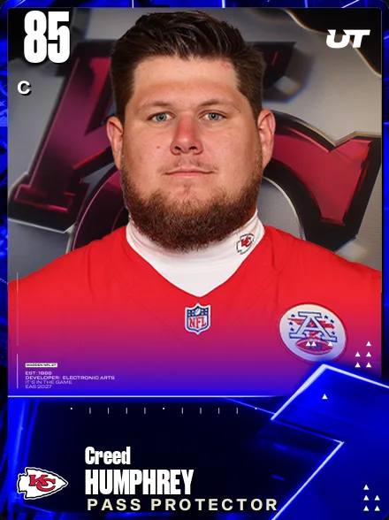 Creed Humphrey 85 OVR C MUT card