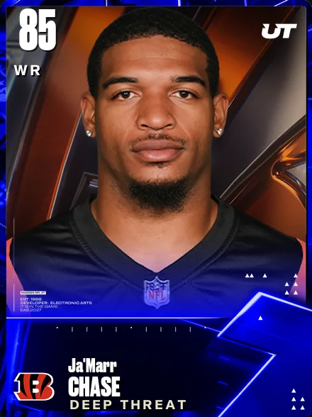 Ja'Marr Chase 85 OVR WR MUT card