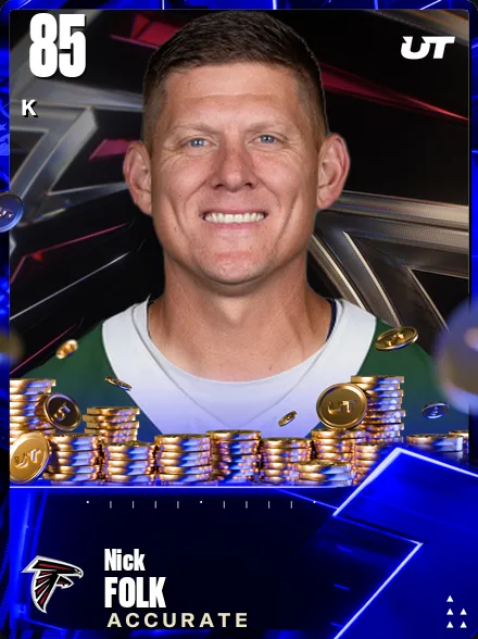 Nick Folk 85 OVR K MUT card