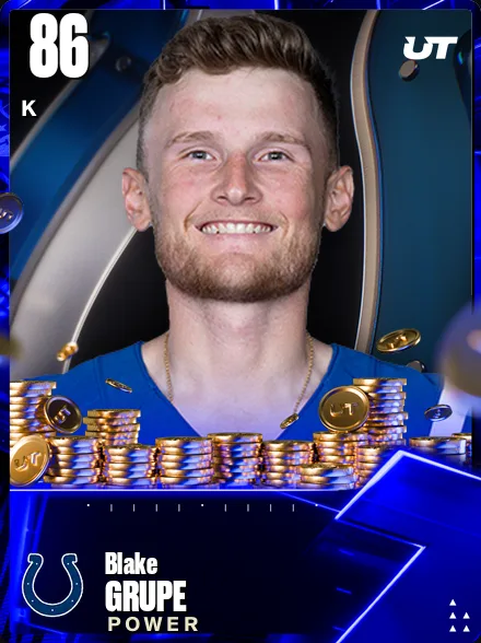 Blake Grupe 86 OVR K MUT card
