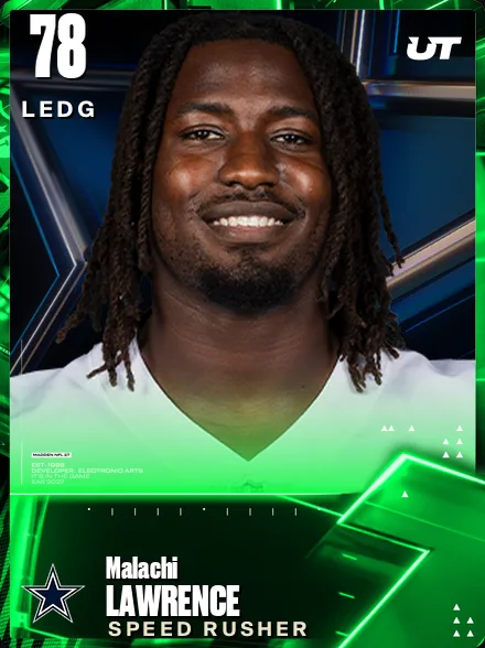 Malachi Lawrence 78 OVR LEDG MUT card