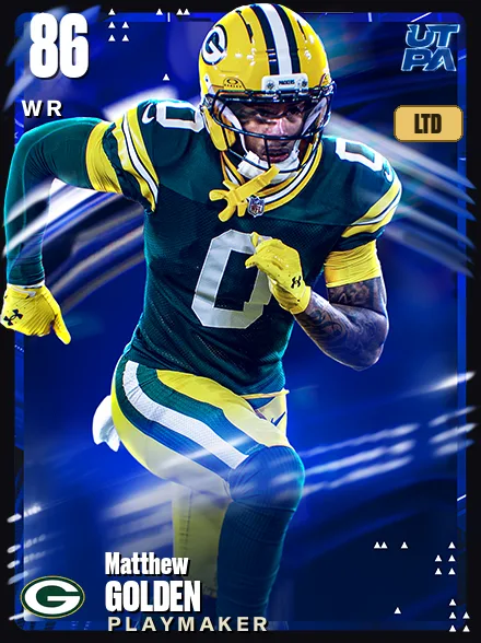 Matthew Golden 86 OVR WR MUT card