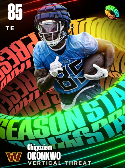 Chigoziem Okonkwo 85 OVR TE MUT card