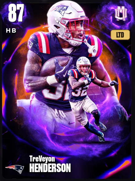 TreVeyon Henderson 87 OVR HB MUT card