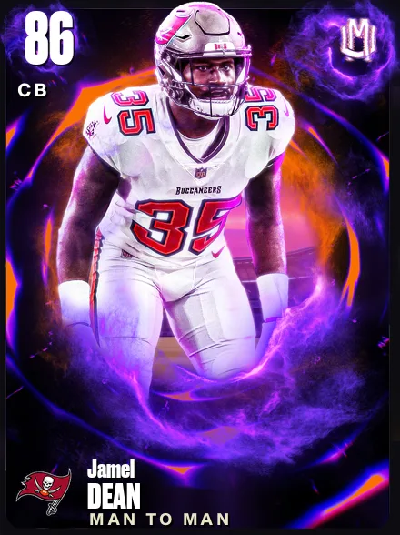 Jamel Dean 86 OVR CB MUT card