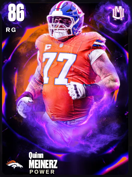 Quinn Meinerz 86 OVR RG MUT card