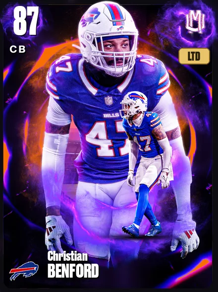 Christian Benford 87 OVR CB MUT card
