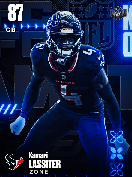 Kamari Lassiter 87 OVR CB MUT card