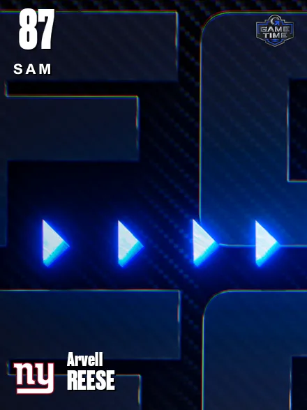 Arvell Reese 87 OVR SAM MUT card
