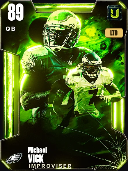 Michael Vick 89 OVR QB MUT card