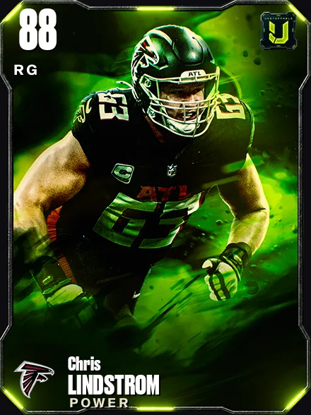Chris Lindstrom 88 OVR RG MUT card