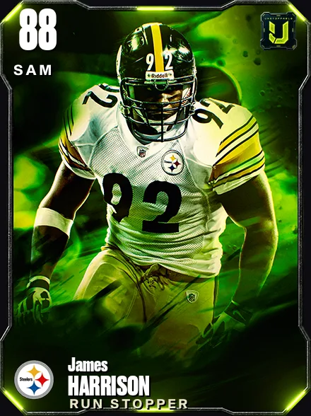 James Harrison 88 OVR SAM MUT card