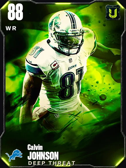 Calvin Johnson 88 OVR WR MUT card