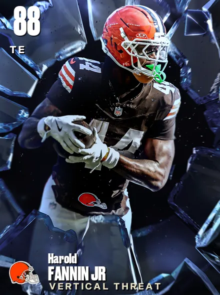 Harold Fannin Jr 88 OVR TE MUT card