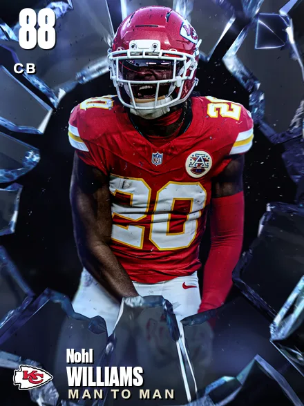 Nohl Williams 88 OVR CB MUT card
