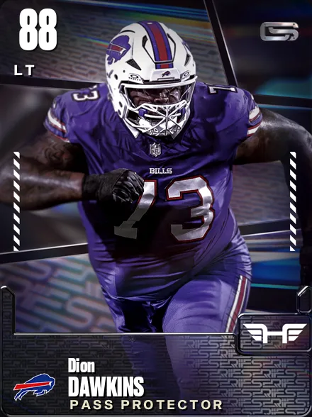 Dion Dawkins 88 OVR LT MUT card