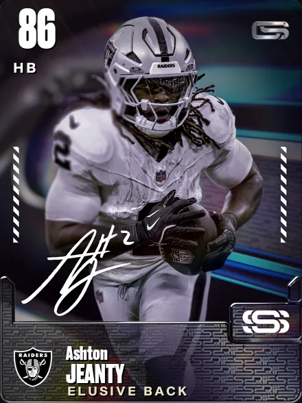 Ashton Jeanty 86 OVR HB MUT card