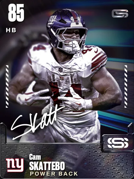 Cam Skattebo 85 OVR HB MUT card