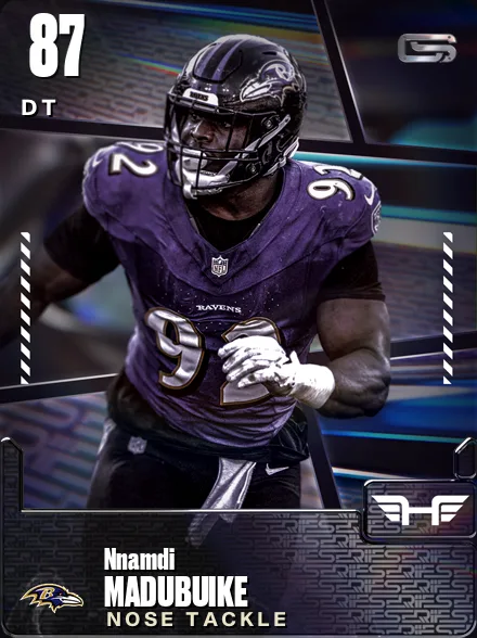 Nnamdi Madubuike 87 OVR DT MUT card