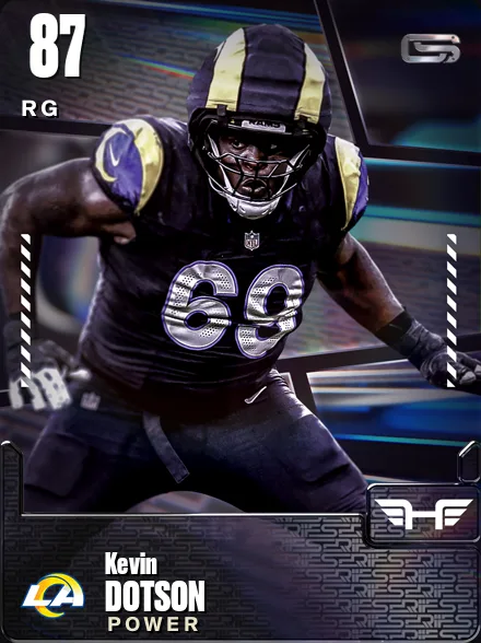 Kevin Dotson 87 OVR RG MUT card