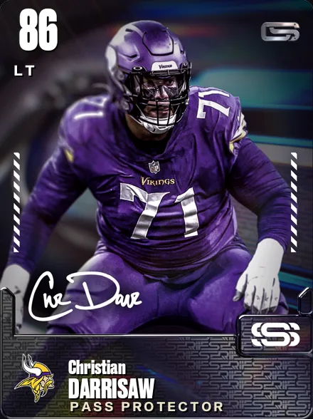 Christian Darrisaw 86 OVR LT MUT card