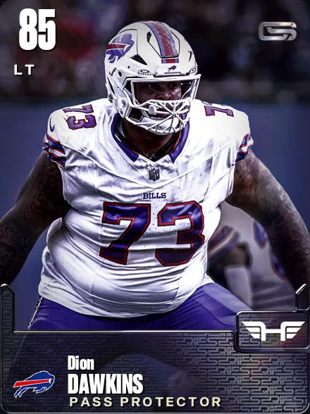 Dion Dawkins 85 OVR LT MUT card