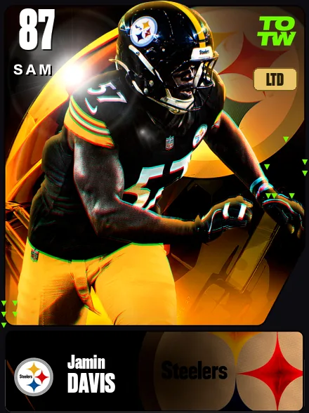 Jamin Davis 87 OVR SAM MUT card