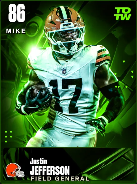 Justin Jefferson 86 OVR MIKE MUT card