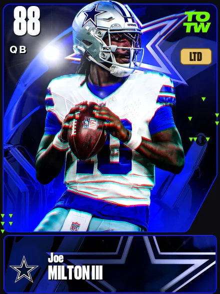 Joe Milton III 88 OVR QB MUT card