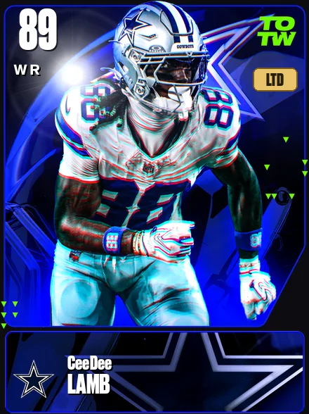 CeeDee Lamb 89 OVR WR MUT card