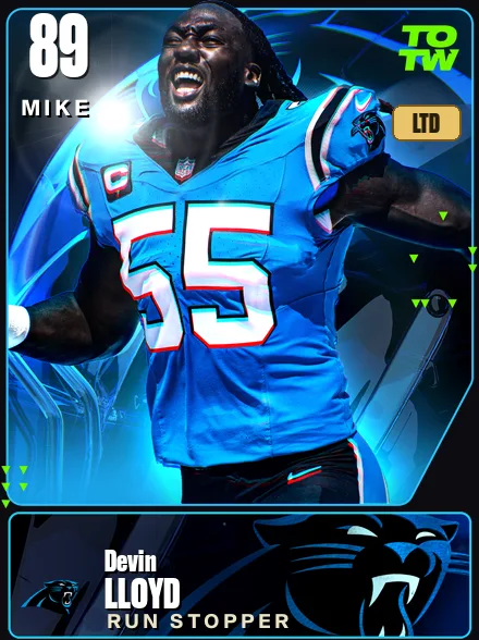 Devin Lloyd 89 OVR MIKE MUT card