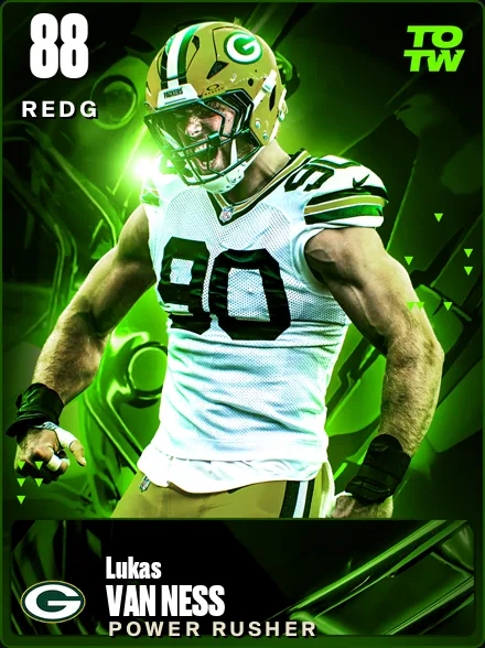 Lukas Van Ness 88 OVR REDG MUT card