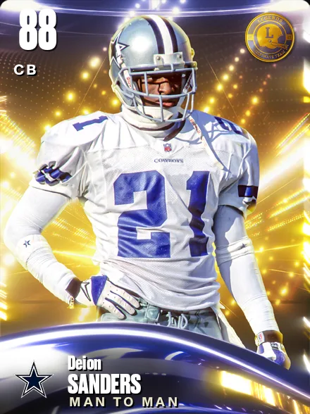 Deion Sanders 88 OVR CB MUT card