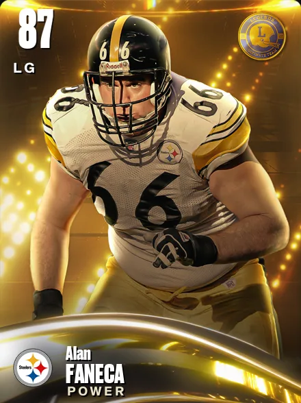 Alan Faneca 87 OVR LG MUT card