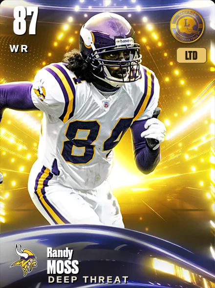 Randy Moss 87 OVR WR MUT card
