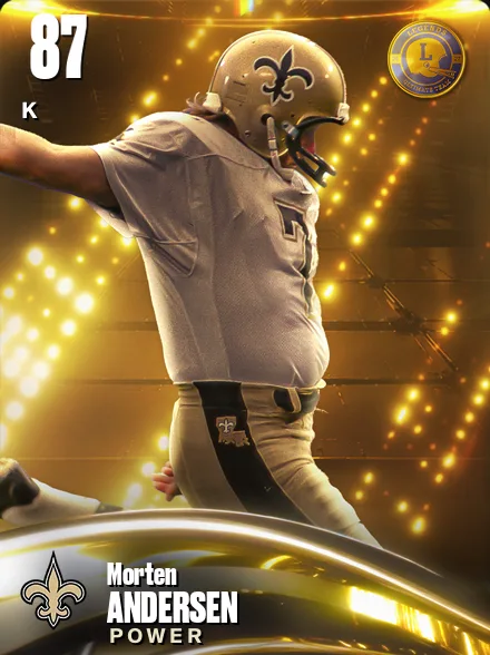 Morten Andersen 87 OVR K MUT card