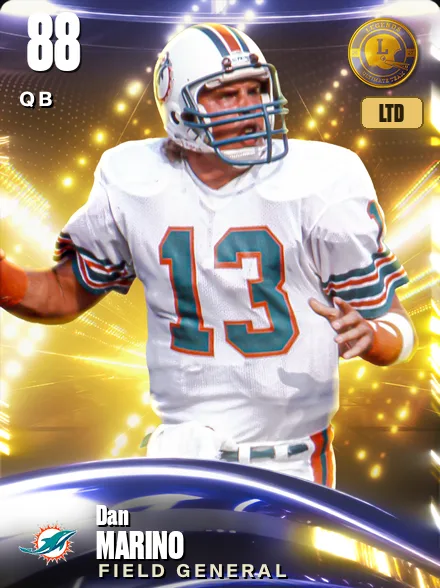 Dan Marino 88 OVR QB MUT card