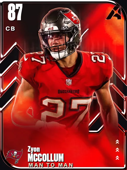 Zyon McCollum 87 OVR CB MUT card
