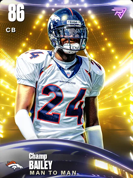 Champ Bailey 86 OVR CB MUT card
