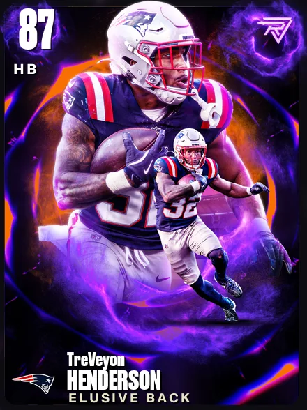 TreVeyon Henderson 87 OVR HB MUT card