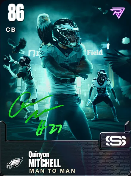 Quinyon Mitchell 86 OVR CB MUT card