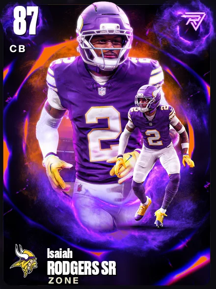 Isaiah Rodgers Sr 87 OVR CB MUT card