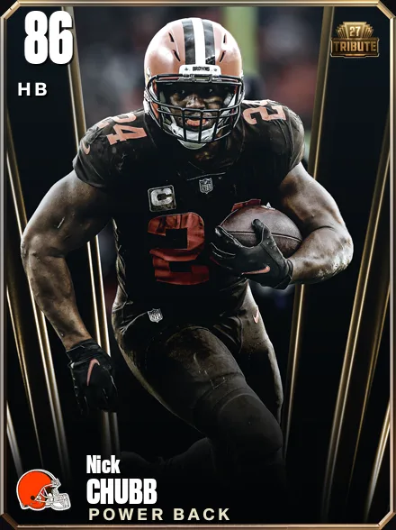 Nick Chubb 86 OVR HB MUT card