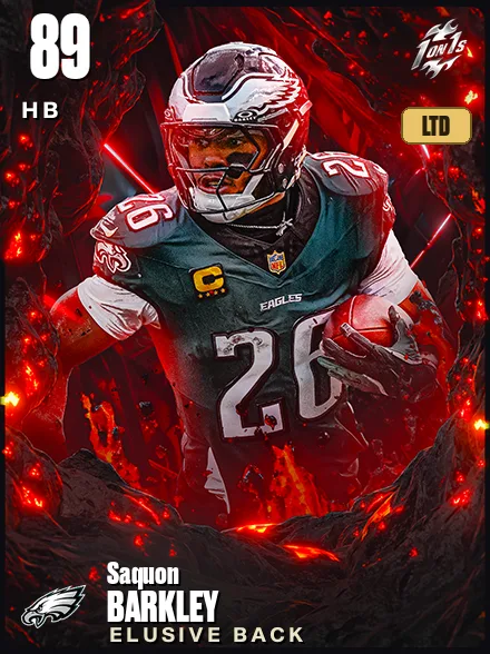 Saquon Barkley 89 OVR HB MUT card