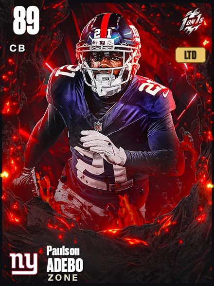 Paulson Adebo 89 OVR CB MUT card